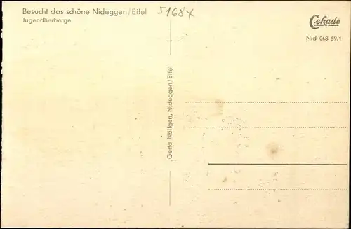 Ak Nideggen in der Eifel, Jugendherberge