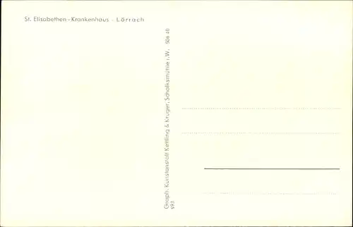 Ak Lörrach in Baden, St. Elisabethen Krankenhaus, Haus St. Gabriel