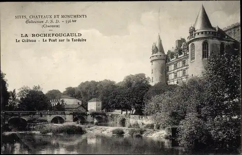 Ak La Rochefoucauld Charente, Le Chateau, Le Pont sur la Tardoire