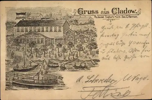 Litho Berlin Spandau Kladow, Restaurant Seglers Heim, Inh. G. Herrmann