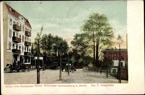 Ak Berlin Lichtenberg Rummelsburg, Restaurant Neue Scheune, Inh. F. Klugmann