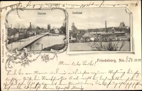 Ak Strzelce Krajenskie Friedeberg in der Neumark Ostbrandenburg, Untersee, Obersee