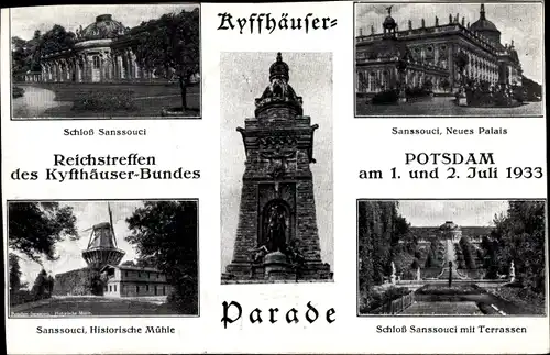 Ak Potsdam in Brandenburg, Kyffhäuserparade, Reichstreffen Kyffhäuser Bund 1933
