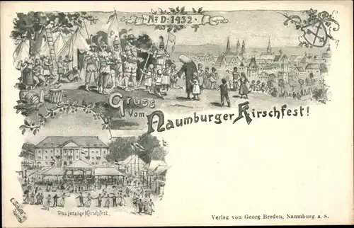 Künstler Ak Naumburg an der Saale, Kirschfest Anno 1432, Stadt einst