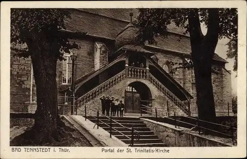Ak Bad Tennstedt in Thüringen, St. Trinitatis Kirche, Portal