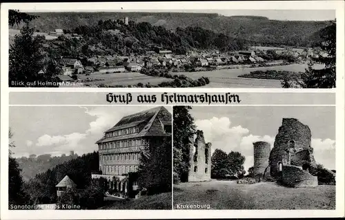 Ak Helmarshausen Bad Karlshafen in Hessen, Sanatorium Haus Kleine, Krukenburg, Panorama