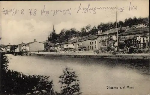 Ak Vilosnes Haraumont Lothringen Meuse, Partie an der Maas
