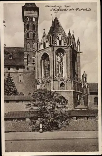 Ak Malbork Marienburg Westpreußen, Schlosskirche, Marienbild