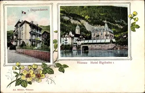 Passepartout Ak Vitznau Kanton Luzern, 1. Dependance, Hotel Rigibahn
