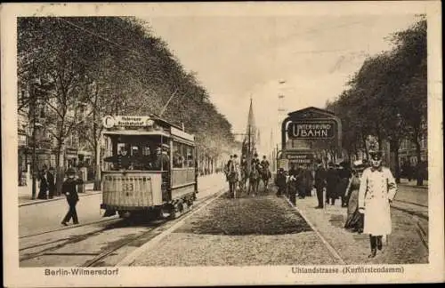 Ak Berlin Charlottenburg, Uhlandstraße, Kurfürstendamm, Straßenbahn 33