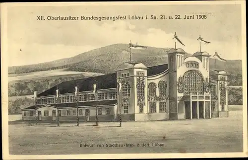 Künstler Ak Löbau in Sachsen, XII Oberlausitzer Bundesgesangsfest 190