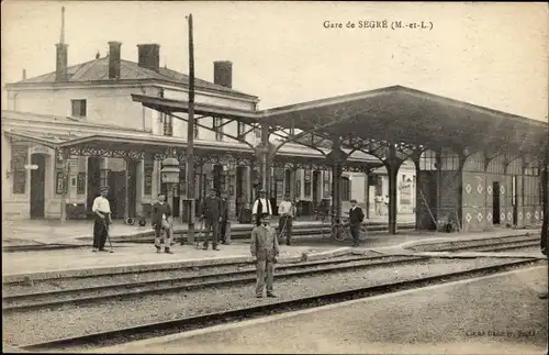 Ak Segré Maine et Loire, La Gare