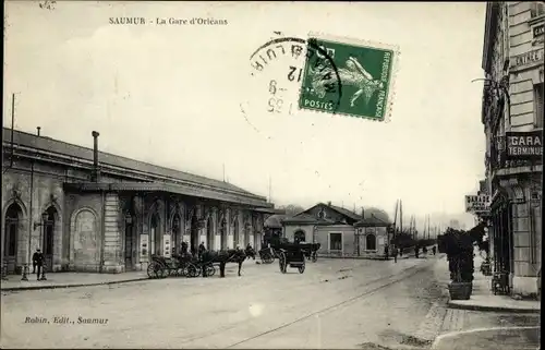 Ak Saumur Maine et Loire, La Gare d'Orleans