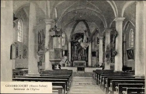 Ak Cendrecourt Haute Saône, Interieur de l'Eglise
