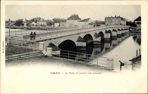 Ak Gray Haute Saône, Le Pont de pierre