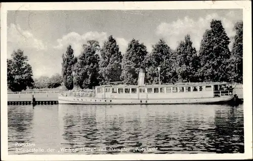 Ak Potsdam in Brandenburg, Anlegestelle der Weißen Flotte, Dampfer Potsdam