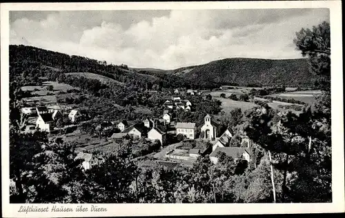 Ak Hausen Heimbach, Blick auf die Ortschaft, Wald