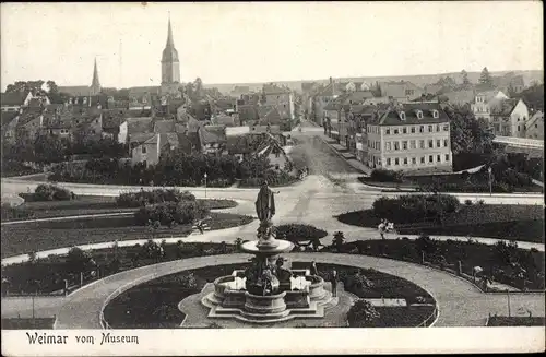 Ak Weimar in Thüringen, Stadtbild vom Museum gesehen