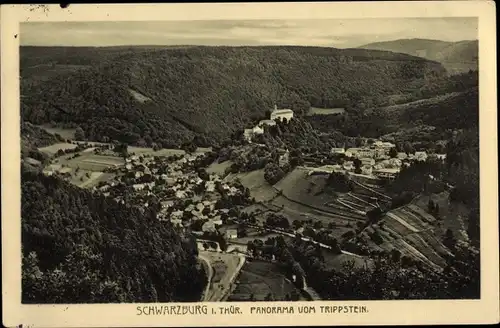 Ak Schwarzburg in Thüringen, Panorama vom Trippstein