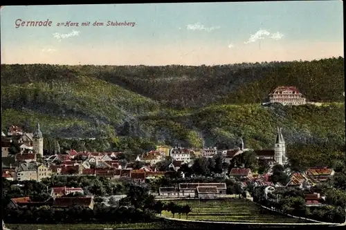 Ak Gernrode Quedlinburg im Harz, Gesamtansicht mit Stubenberg