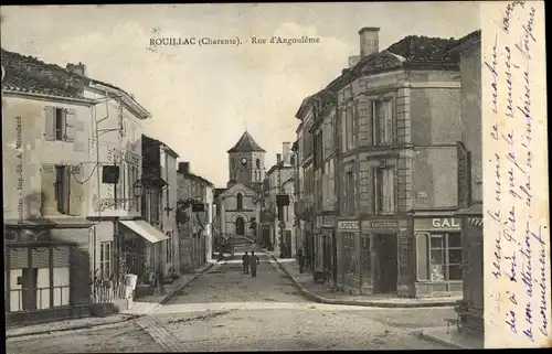 Ak Rouillac Charente, Rue d'Angouleme