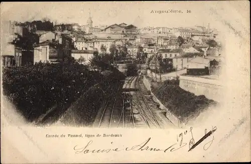 Ak Angoulême Charente, Entree du Tunnel, ligne de Bordeaux