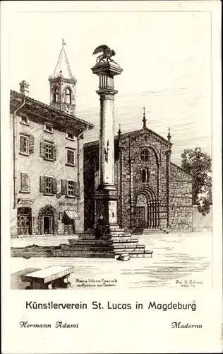 Künstler Ak Hermann, A., Modena Emilia-Romagna, Piazza Vittorio Emanuele, Künstlerverein Magdeburg