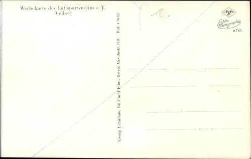 Ak Segelflugzeug Grunau Baby III Schlossstadt Velbert