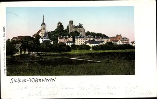 Leuchtfenster Ak Stolpen Sachsen, Villenviertel