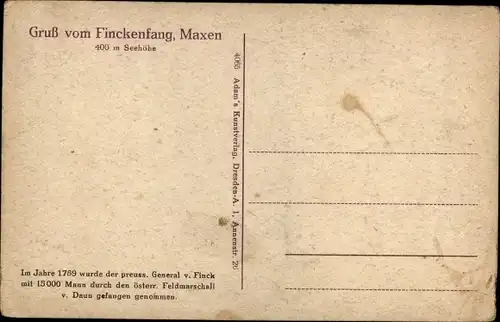 Ak Maxen Müglitztal in Sachsen, Finckenfang