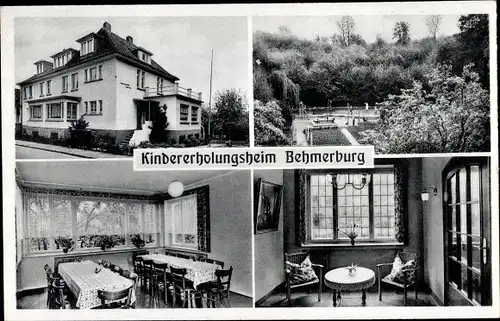 Ak Bad Rothenfelde am Teutoburger Wald, Kindererholungsheim Behmerburg, Aussen- und Innenansicht