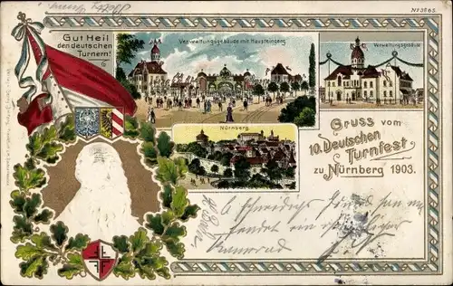 Präge Litho Nürnberg in Mittelfranken, 10. Deutsches Turnfest 1903, Turnvater Jahn, Verwaltung