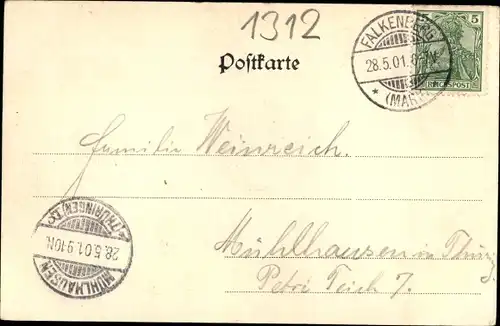 Ak Falkenberg in der Mark, Totalansicht der Ortschaft, Karlsburg