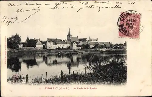 Ak Briollay Maine et Loire, Les Bords de la Sarthe