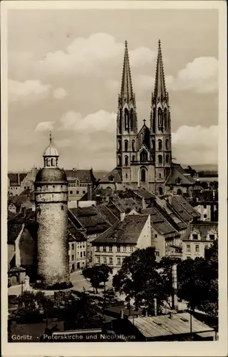 Ak Görlitz in der Lausitz, Peterskirche, Nicolatiurm