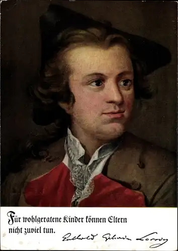 Künstler Ak Gotthold Ephraim Lessing, Portrait, Reklame, Allianz Lebensversicherung AG