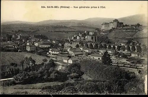 Ak Sain Bel Rhône, Vue generale prise a l'Est