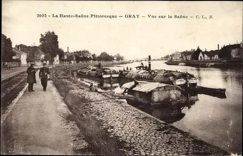 Ak Gray Haute Saône, Vue sur la Saone