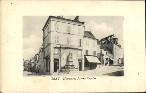 Ak Gray Haute Saône, Monument Pierre Fourier