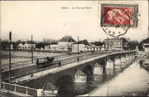 Ak Gray Haute Saône, Le Pont de Pierre