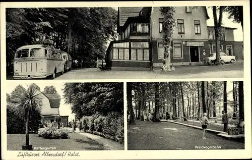 Ak Albersdorf Schleswig Holstein, Hotel Pension Café Waldesruh, Waldkegelbahn