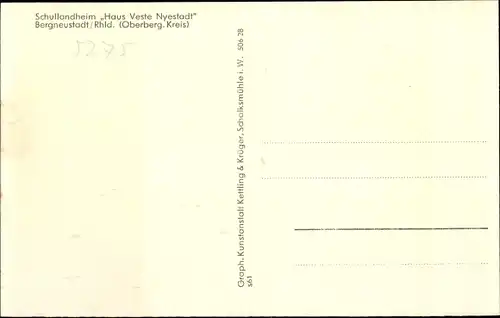 Ak Bergneustadt im Bergischen Land, Schullandheim Haus Veste Nyestadt