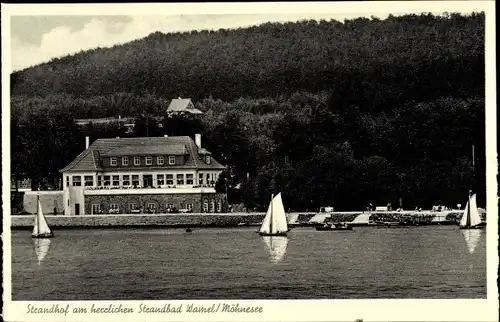 Ak Wamel Möhnesee in Westfalen, Strandhof, Besitzer A. Recklingloh u. Sohn