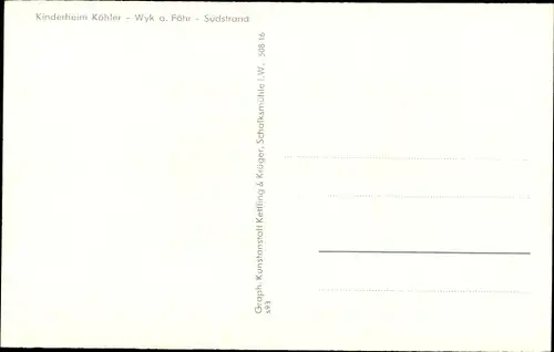 Ak Wyk auf Föhr, Partie am Kinderheim Köhler, Südstrand