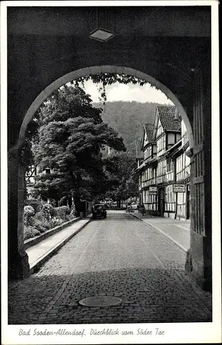 Ak Bad Sooden Allendorf in Hessen, Durchblick vom Söder Tor