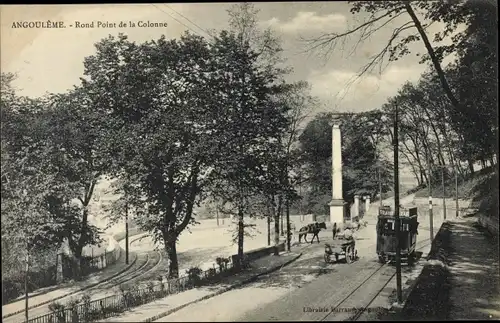 Ak Angoulême Charente, Rond Point de la Colonne