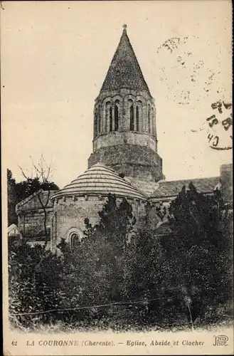 Ak La Couronne Charente, Eglise, Abside et Clocher