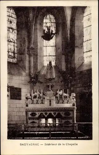 Ak Sauvagnac Charente, Interieur de la Chapelle