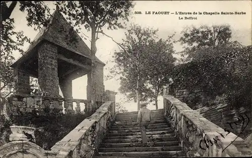 Ak Le Faouët Morbihan, L'Entree de la Chapelle Sainte Barne, Le Beffroi