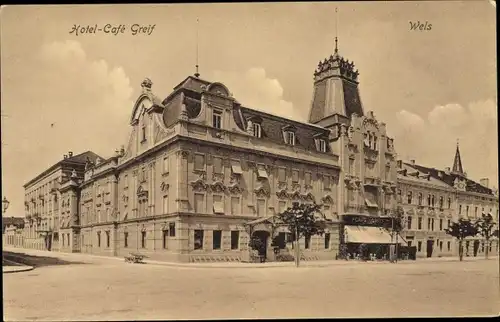 Ak Wels in Oberösterreich, Hotel-Cafe Greif